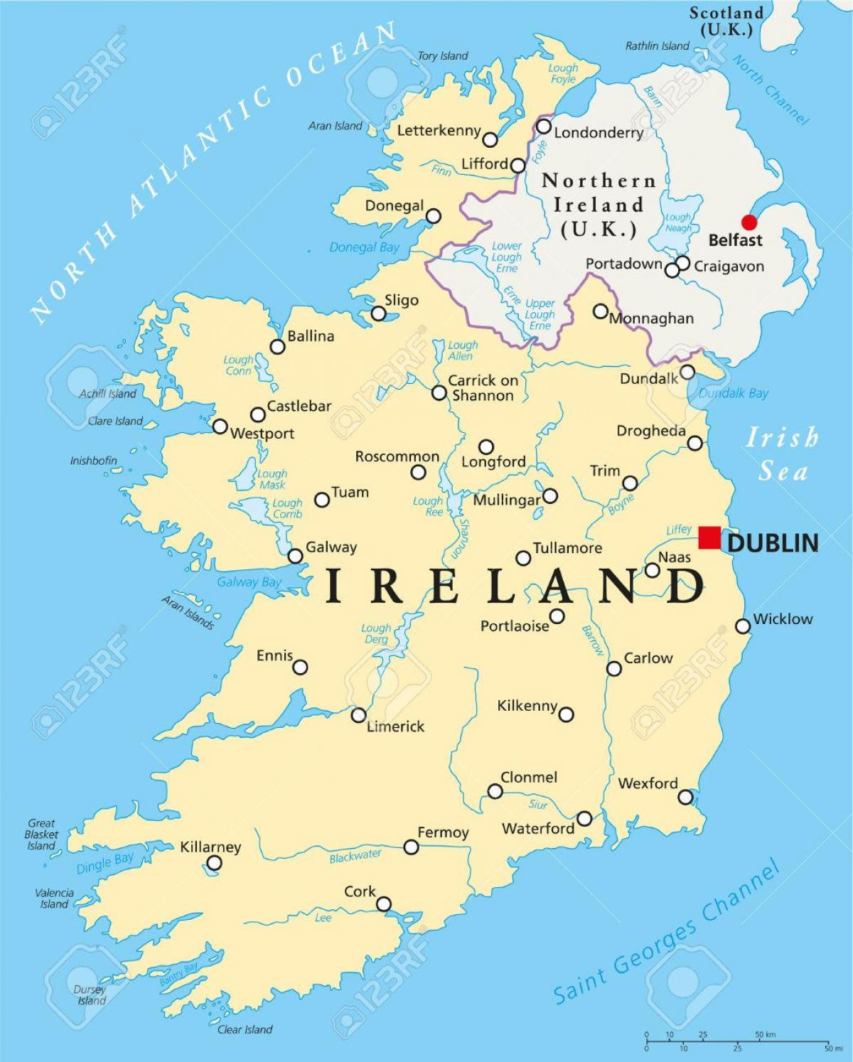 더블린의 지도 아일랜드
